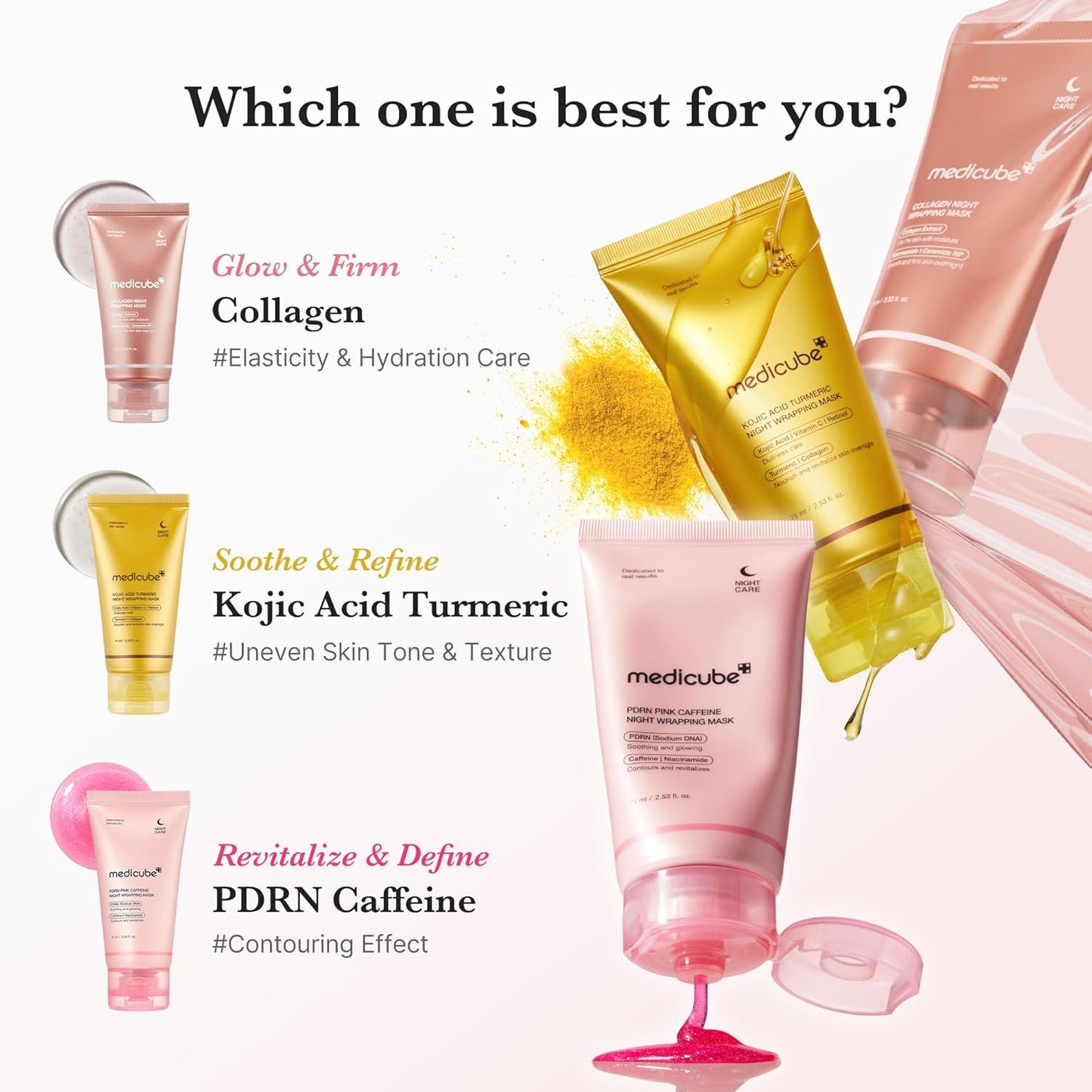 Medicube Collagen Night Wrapping Mask (75ml)| Overnight Sleeping Mask to protect skin elasticity with Collagen | Skin elasticity visible improved | Korean skincare 2.53 fl.oz