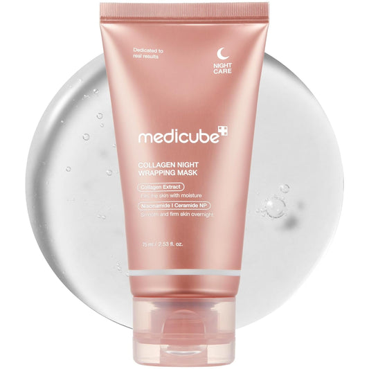 Medicube Collagen Night Wrapping Mask (75ml)| Overnight Sleeping Mask to protect skin elasticity with Collagen | Skin elasticity visible improved | Korean skincare 2.53 fl.oz