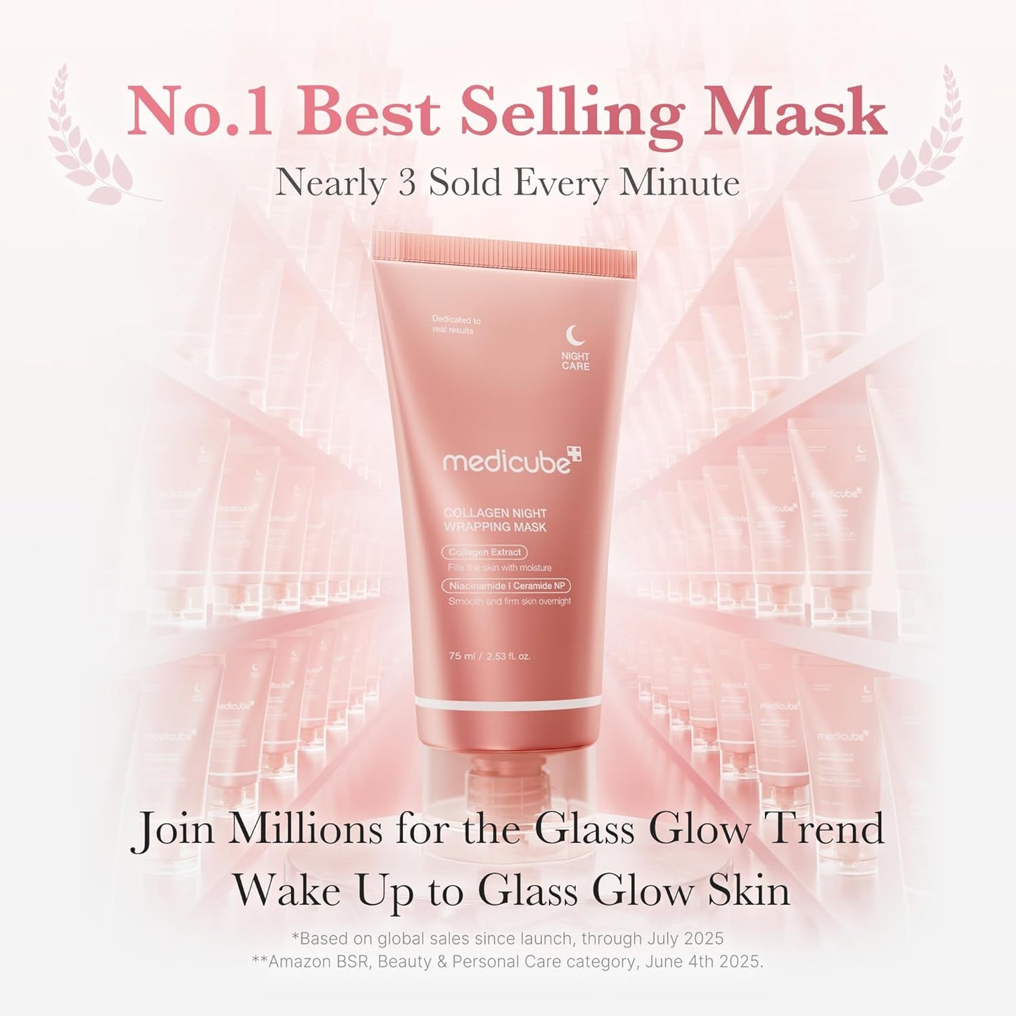 Medicube Collagen Night Wrapping Mask (75ml)| Overnight Sleeping Mask to protect skin elasticity with Collagen | Skin elasticity visible improved | Korean skincare 2.53 fl.oz